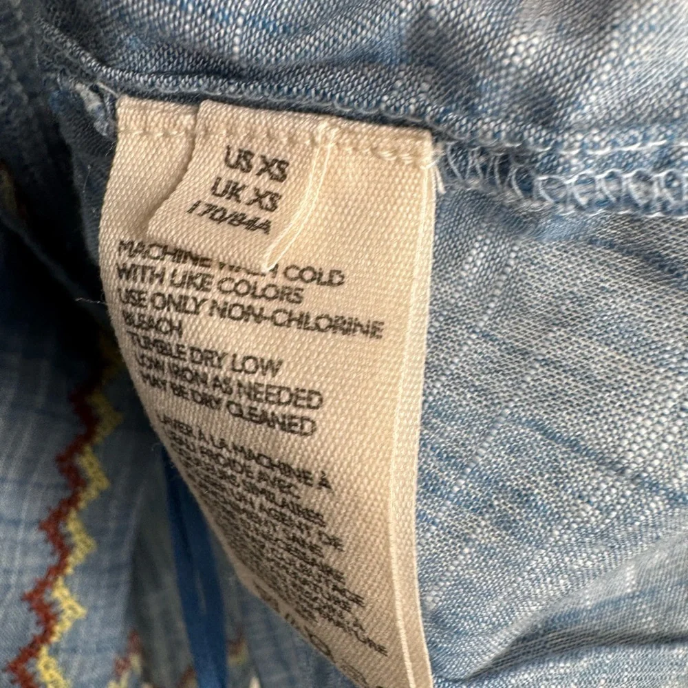 Free People Tallulah Embroidered Blouse crop y2k boho hippie festival western - Picture 7 of 12